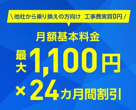 SoftBank光 乗り換え新規で割引キャンペーンのイメージ図